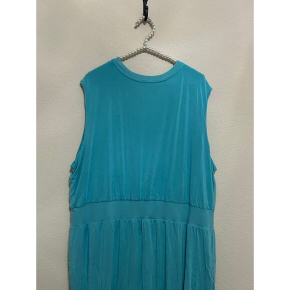 Athleta Dress Size 2X Teal Athletic Sleeveless Gym Yoga Comfort Loungewear Maxi - Picture 8 of 10